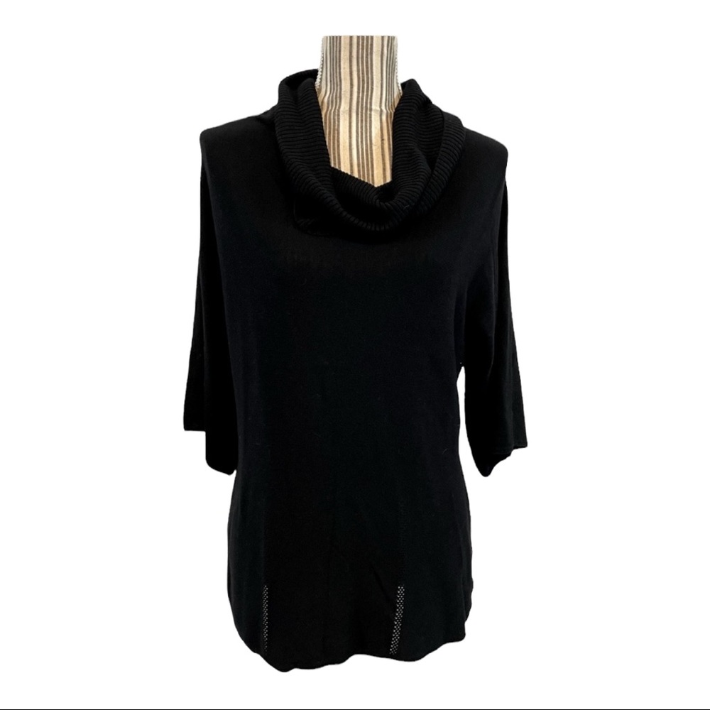 Cozy black turtleneck cowl neck tunic sweater small soft, warm & cozy